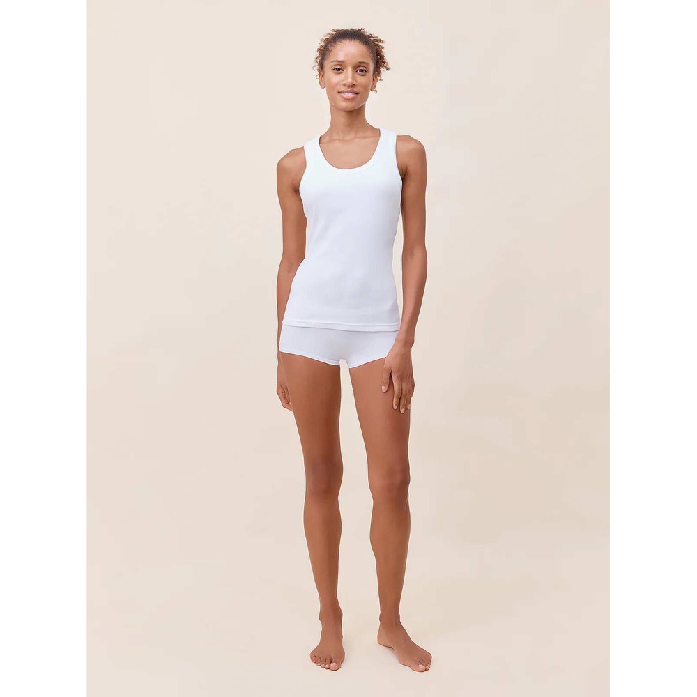 Papinelle Milla Rib Shelf Bra Tank White size large NWT